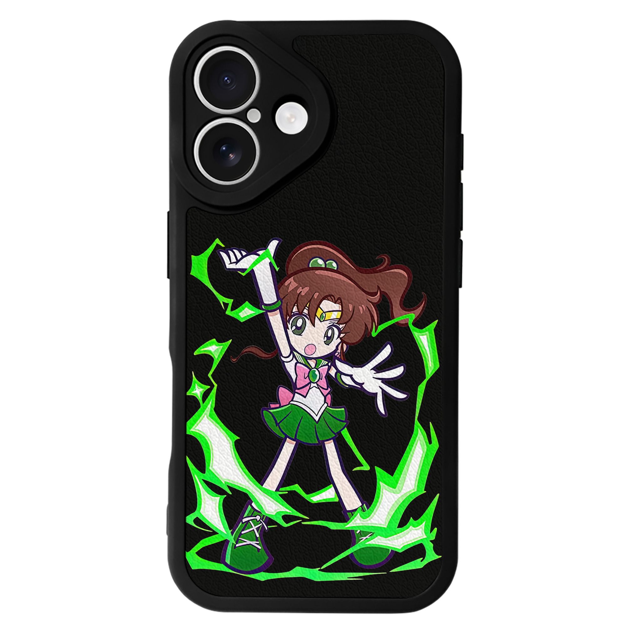 （画像用） 美少女戦士セーラームーン 木野 まこと きの まこと Sailor Moon Kino Makoto （セーラージュピター；Sailor Jupiter） 【iPhone 16シリーズ対応】シリコンスマホケース（レザー調） 材質：シリコン